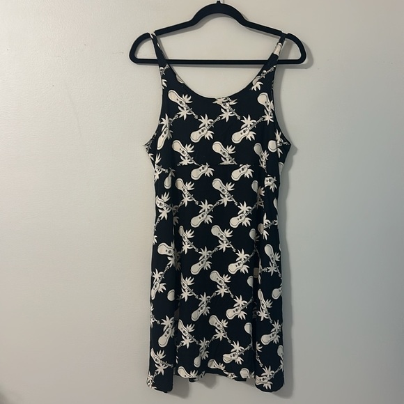 Kahala Hawaiian Islands Womens Black & Cream Ukulele Printed Tank Dress Sz Large - Picture 2 of 7